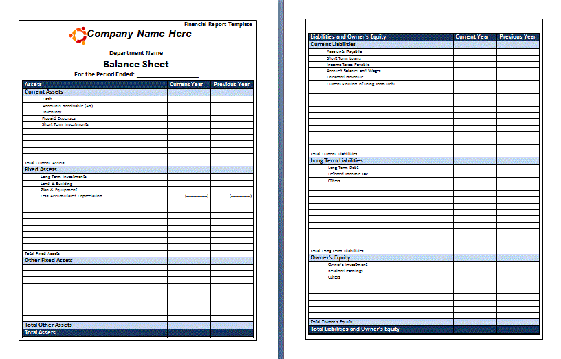 Free Finance Report Template
