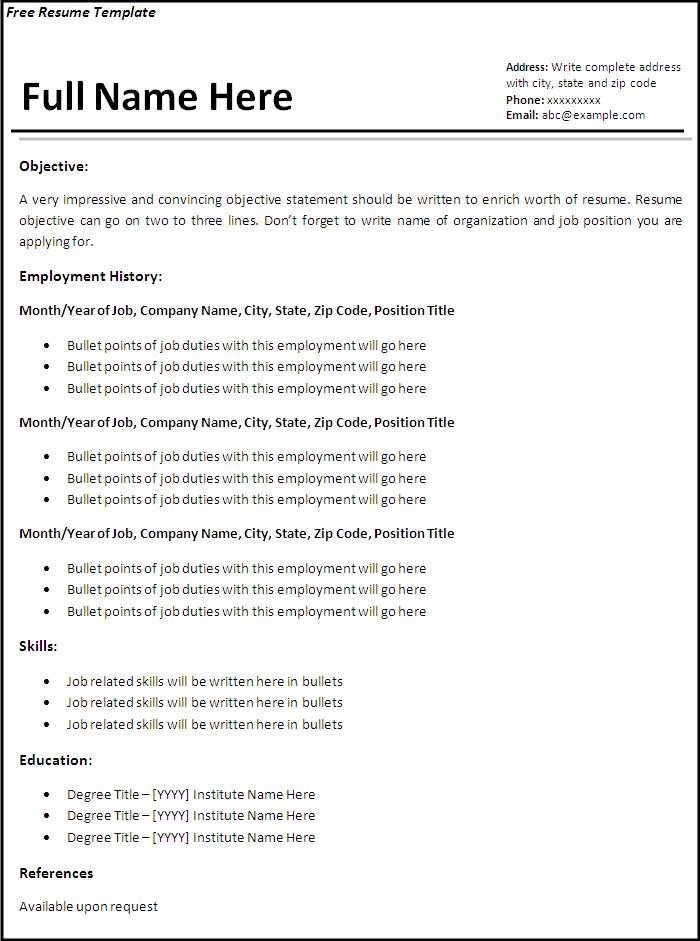 Download Resume Templates - Resume Example Images