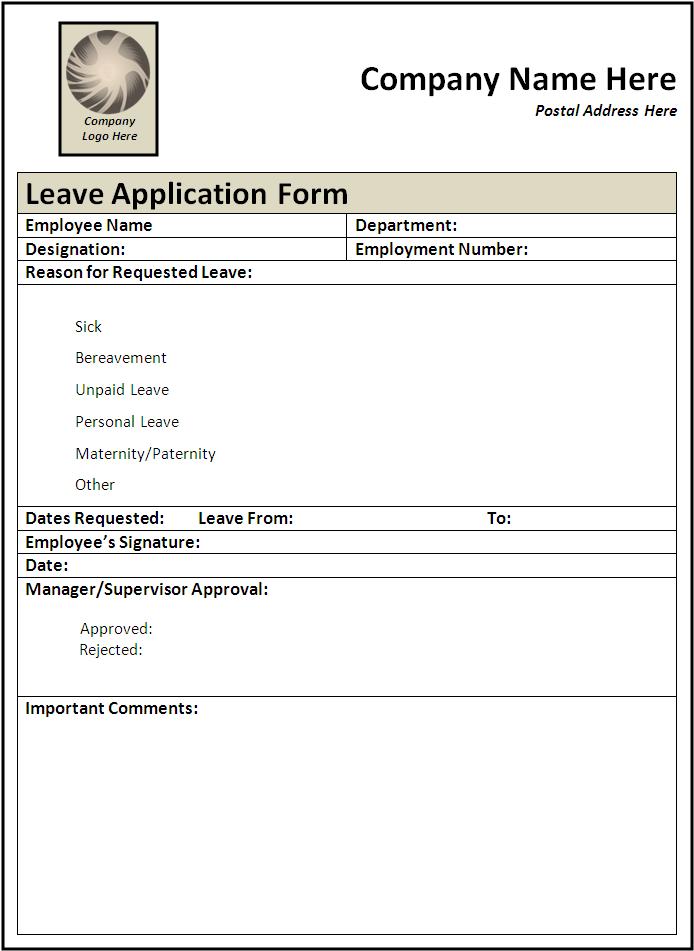 Application Form Employee Free | New Calendar Template Site