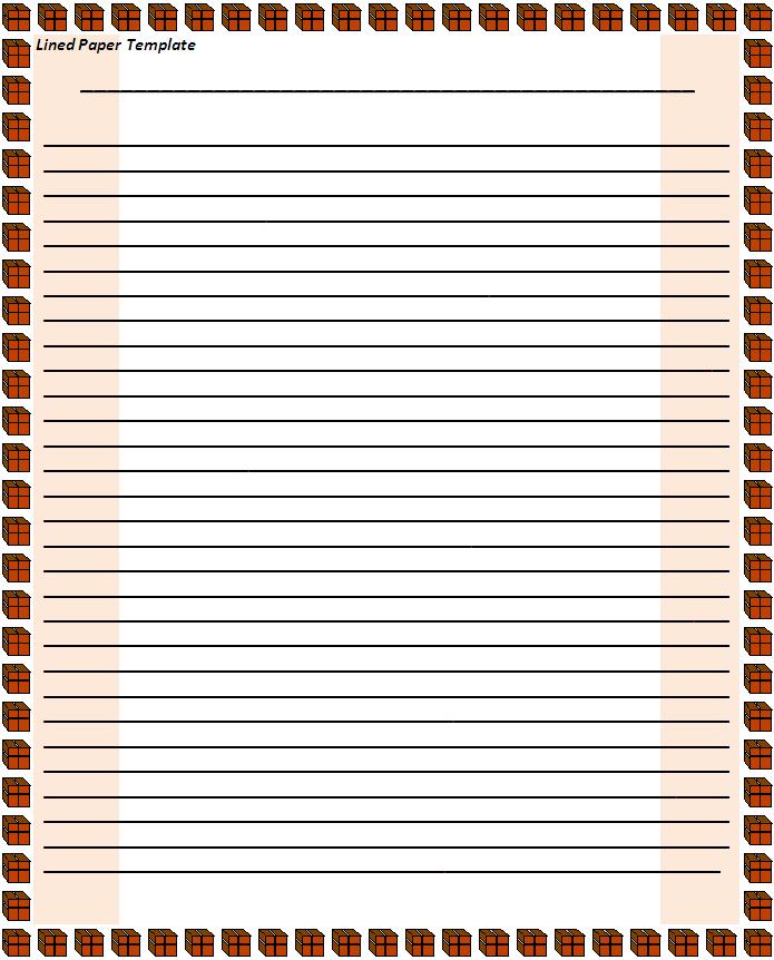 Lined Paper Template Free Printable Word Templates