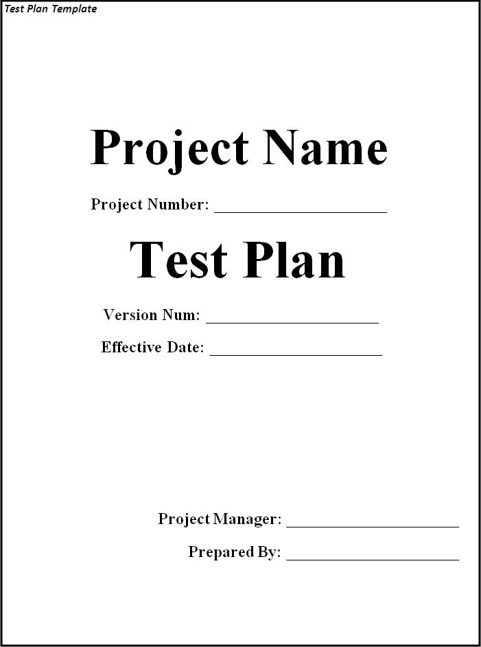 Test Plan For Software Development Template