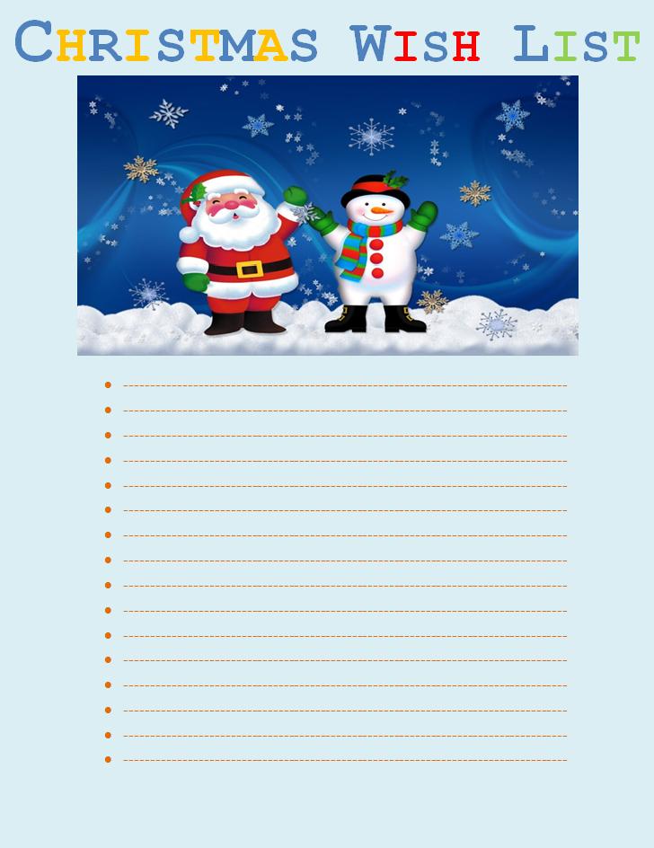 Christmas Wish List Template Free Printable Word Templates,