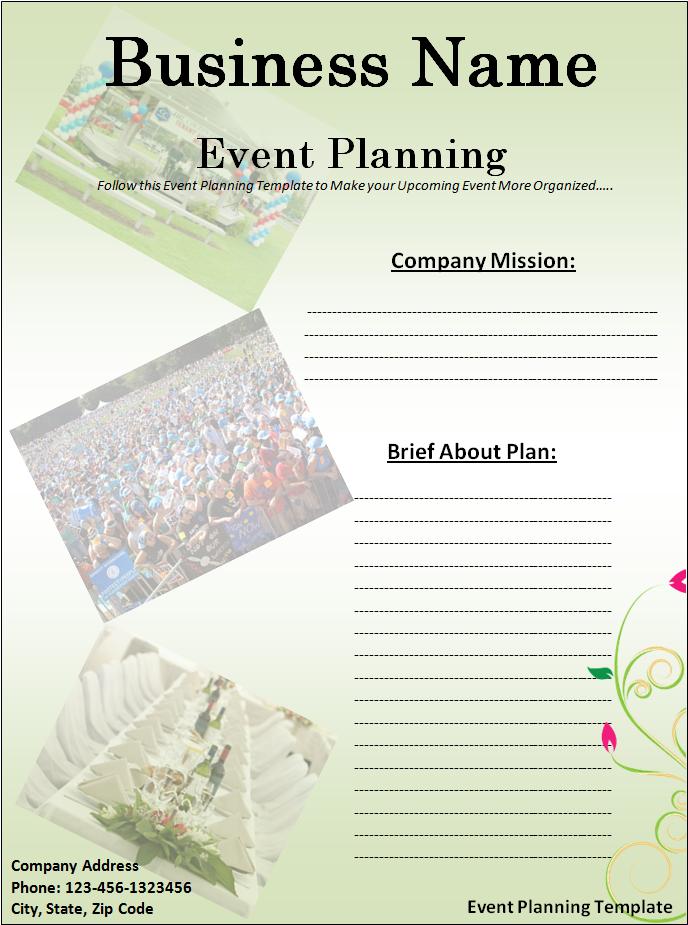 Business plan template for event planning