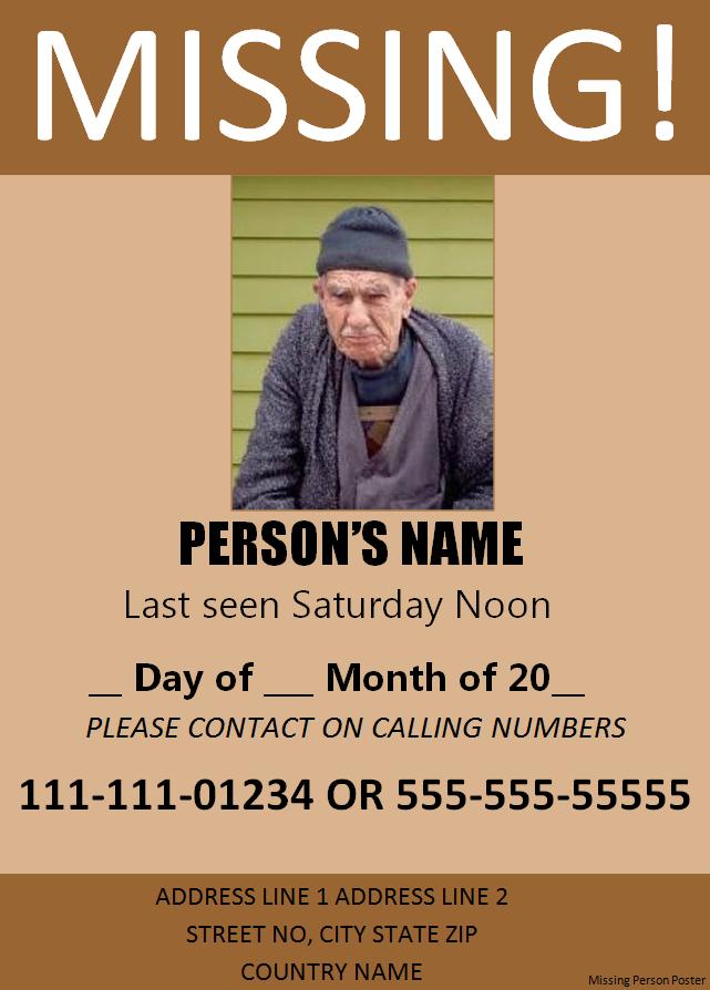 11+ Missing Person Poster Templates Sample Word & Excel Templates