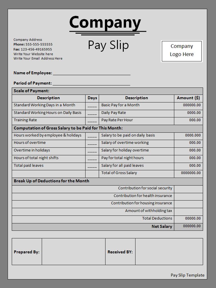 Click on the download button to get this Payslip Template.