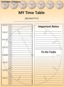 Timetable Template