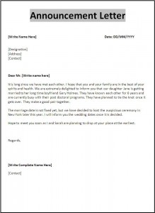 Announcement Letter Template