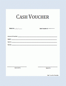 Cash Voucher Template