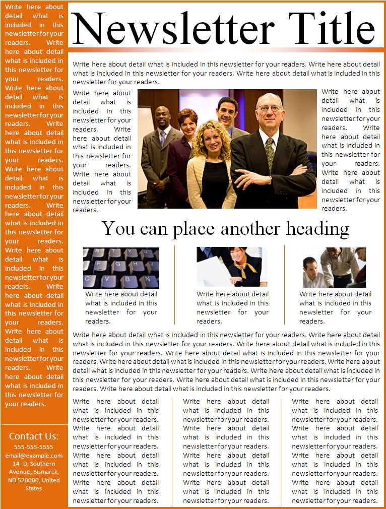Sample Of News Letter from www.aztemplates.org