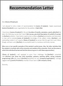 Recommendation Letter Template