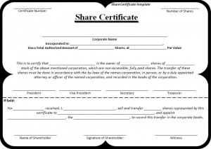 Share Certificate Template