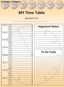 Timetable Template | Free Word Templates