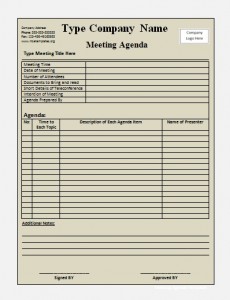 Meeting Agenda Templates