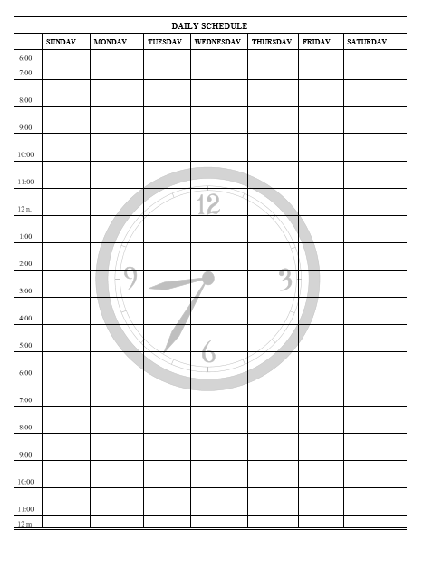 Employee work schedule Template