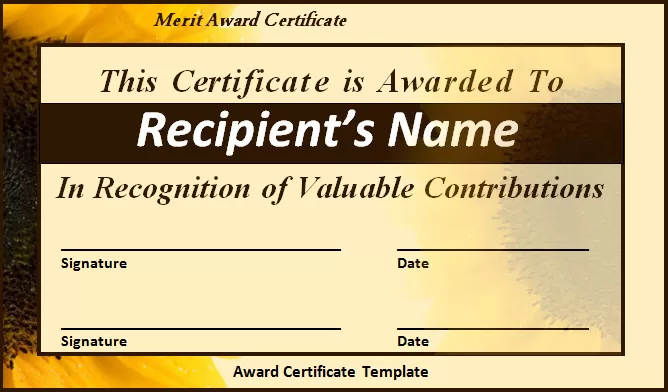 Award Certificate Template Award Certificate Template