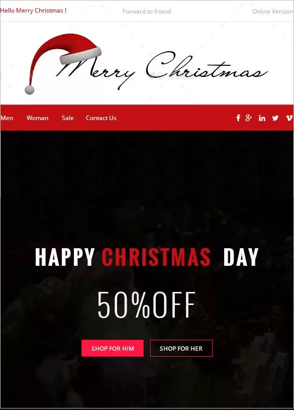 E Commerce Christmas Newsletter Template