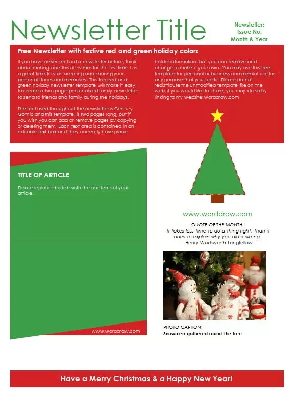 Holiday Christmas Newsletter Template