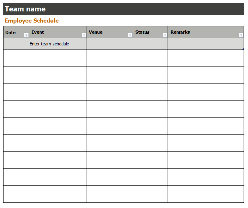 Employee Schedule Template Excel